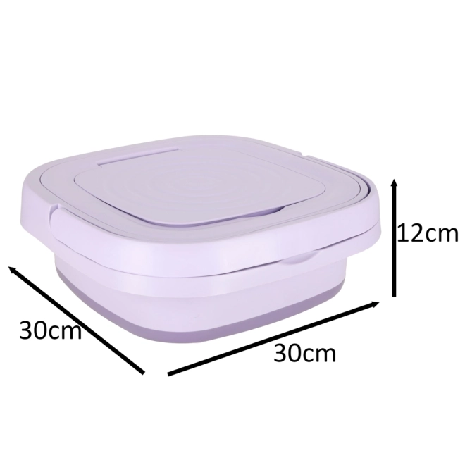 Lave-linge de voyage pliable 8L violet