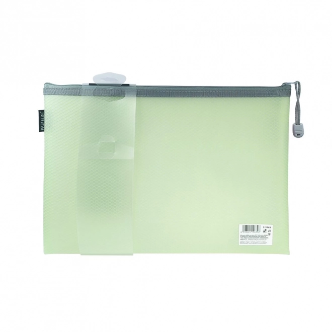 Pochette avec fermeture éclair A4 verte PASTELINI