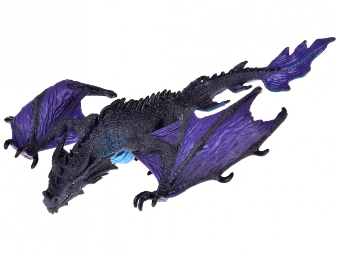 Figurine majestueuse dragon violet avec mâchoire mobile