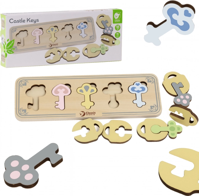 puzzle d’insertion Montessori en bois clés et serrures CLASSIC WORLD
