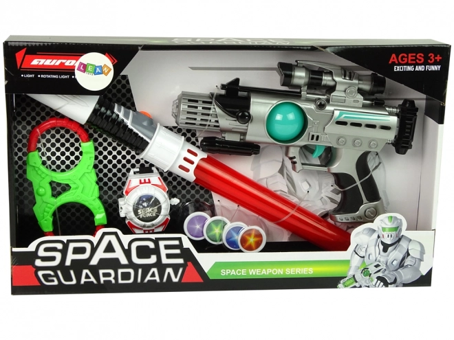 Ensemble d'armes spatiales Space Guardian avec pistolet laser et épée