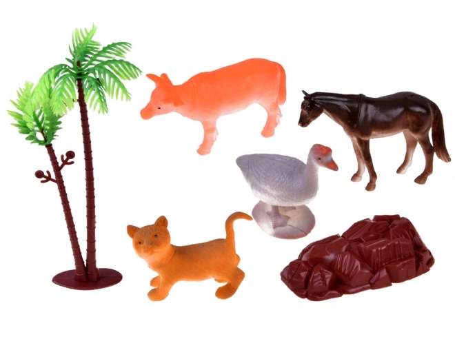 Grand ensemble Ferme sur le pâturage animaux