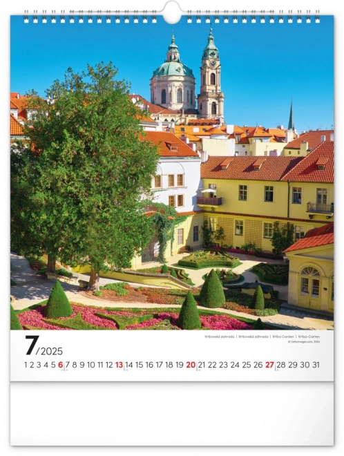 Calendrier mural Prague 2025, 30 × 34 cm