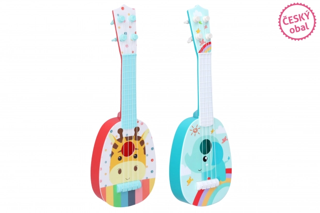 Guitare d'enfant avec motif d'animaux africains