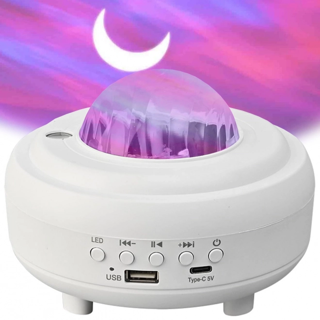 Projecteur d'éclairage nocturne aurora avec haut-parleur Bluetooth