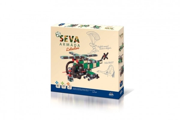 Jeu de construction SEVA ARMÉE Aviation en plastique 511 pièces dans une boîte 35x33x5cm