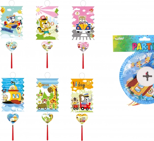 Lampion cylindre 16 cm motif enfant