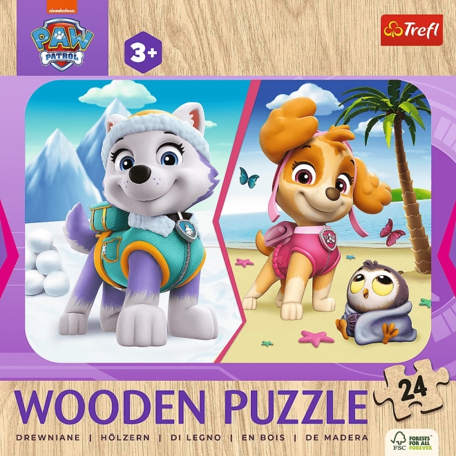 Puzzle en bois 24 pièces pour filles Pat'Patrouille