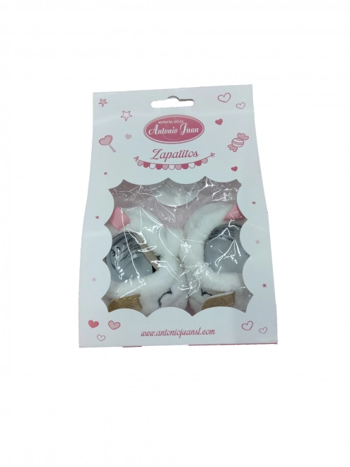 Antonio Juan 92004-1 Chaussons pour poupée - pantoufles avec licorne basses