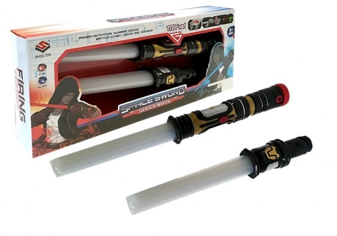 Épée lumineuse double 2 en 1 avec son et lumière
