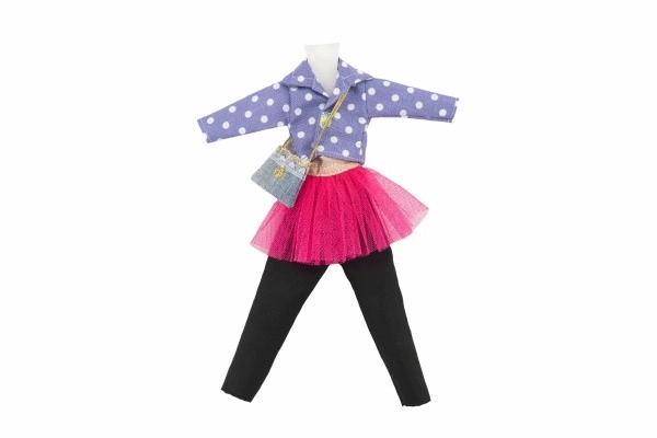 Robes/Vêtements courts pour poupées, assortiment de types en sac 22x30 cm