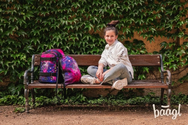 BAAGL Sac à dos scolaire Skate Galaxy