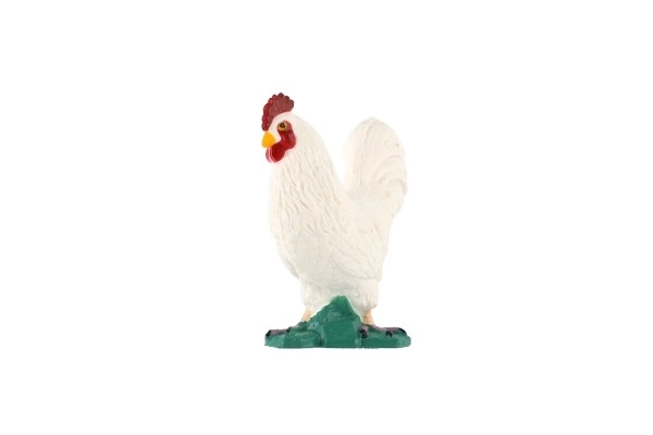 Coq blanc - coq domestique plastique zooted 5cm en sachet