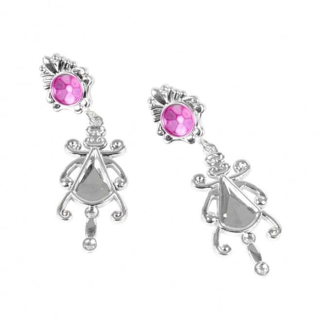 Couronne pour princesse avec boucles d'oreilles rose