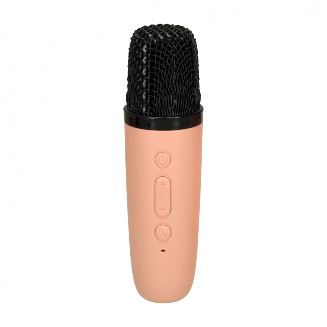 Set de karaoké microphone + haut-parleur portable BLUETOOTH USB LED rose