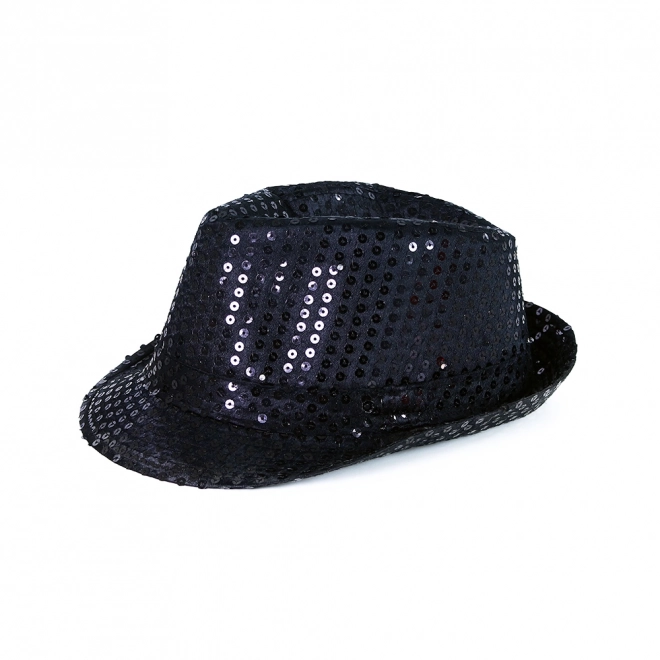 Chapeau disco noir avec lumière LED pour adultes