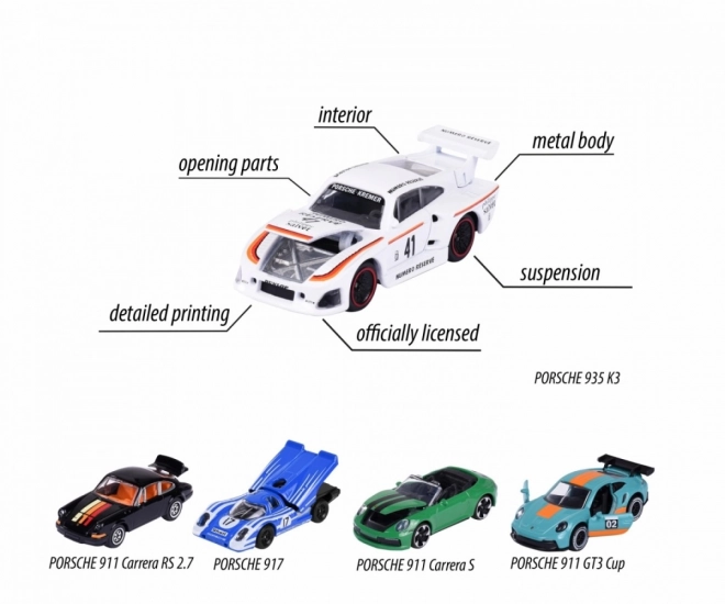 Majorette Porsche Motorsport Coffret cadeau 5 pcs