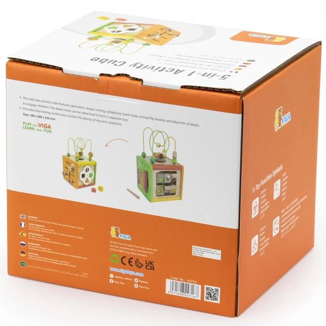 Cube en bois 5 en 1