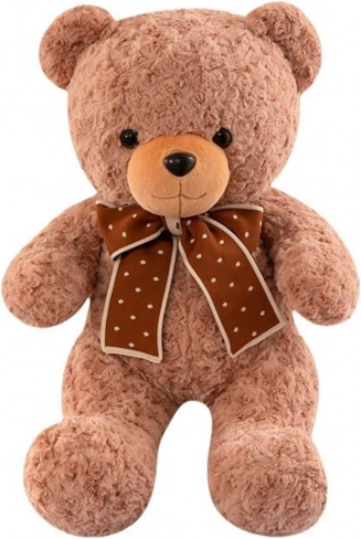 Ours en peluche avec nœud à pois 45 cm