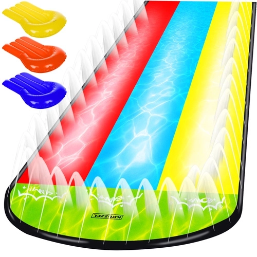 Toboggan aquatique avec fontaine et triple glissière pour enfants pour le jardin