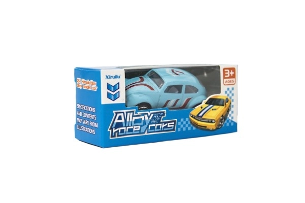 Voiture de course en métal 6 cm dans une boîte