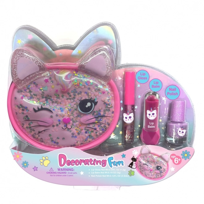 Ensemble cosmétique avec pochette Chaton