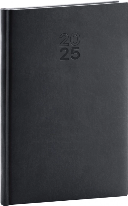 Agenda hebdomadaire Aprint 2025, noir, 15 × 21 cm