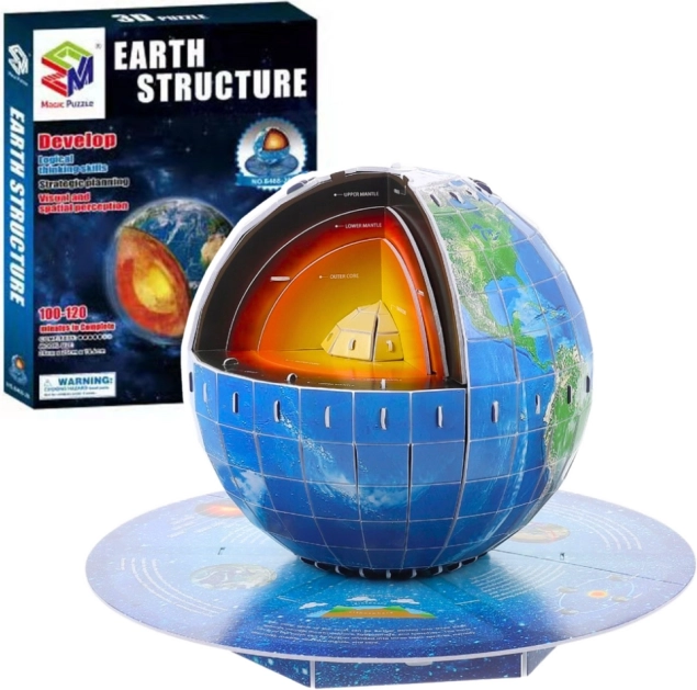 Puzzle 3D Éducatif Planète Terre Noyau Terrestre 50 pièces