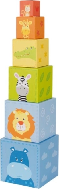 Tour empilable en cubes animaux GOKI