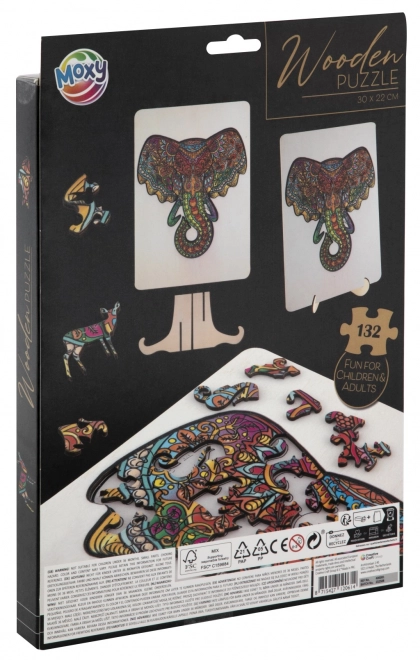 Puzzle en bois à contour éléphant