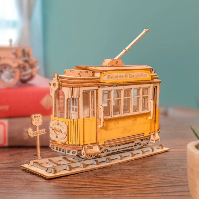 Tramway rétro - Maquette en bois 3D