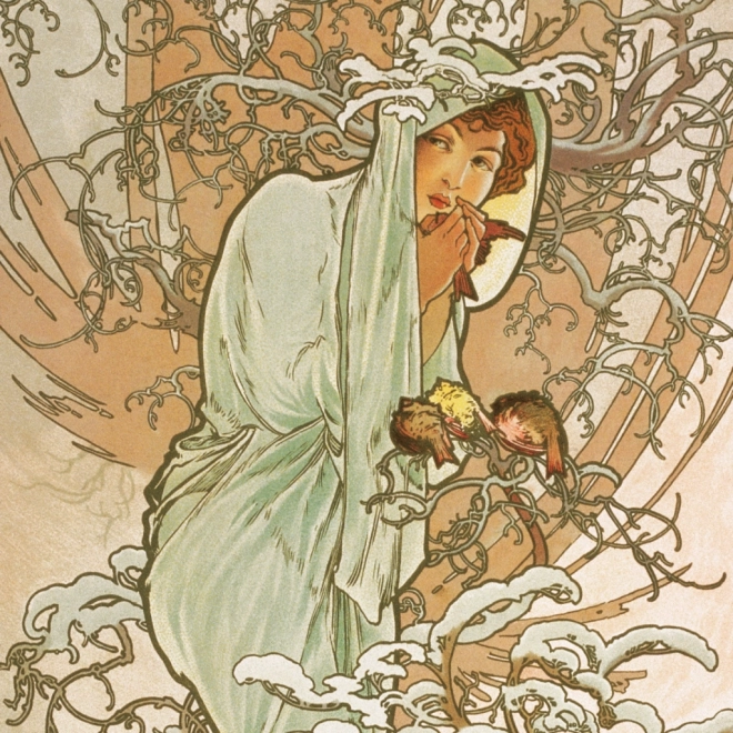 Calendrier de notes Alfons Mucha 2025, 30 × 30 cm