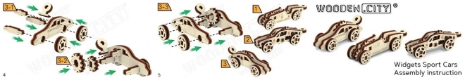 Puzzle 3D en bois mini set voiture de sport