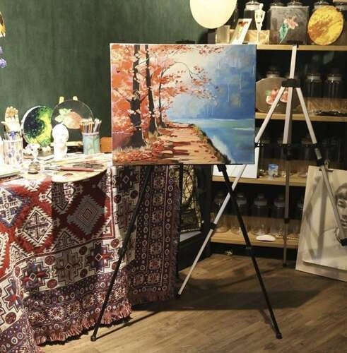 Peinture sur chevalet métallique
