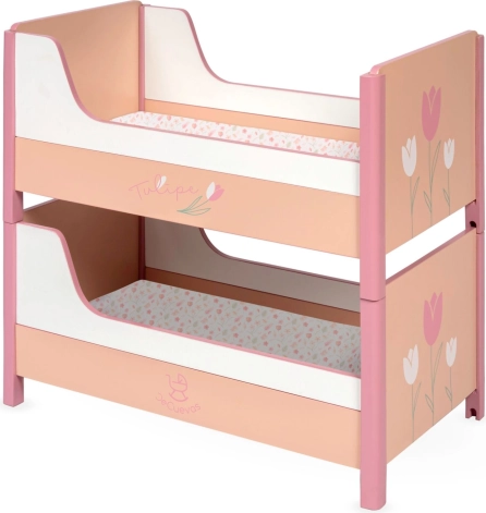 lit de poupée en bois 2 en 1 Tulipe