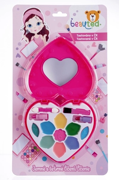Ensemble de maquillage pour enfants Beauted en forme de cœur avec miroir