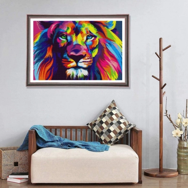 Kit de peinture au diamant - lion arc-en-ciel