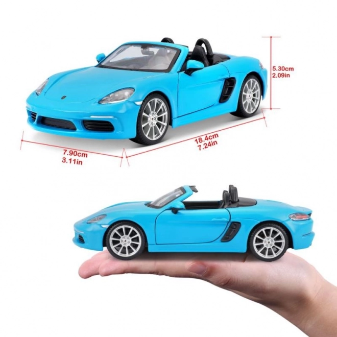 Bburago 1:24 Porsche 718 Boxster Bleu