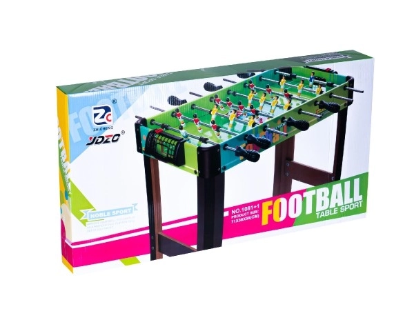 Jeu de société Football de table 71x36cm tiges métalliques en bois avec compteur dans une boîte 67x7x36cm