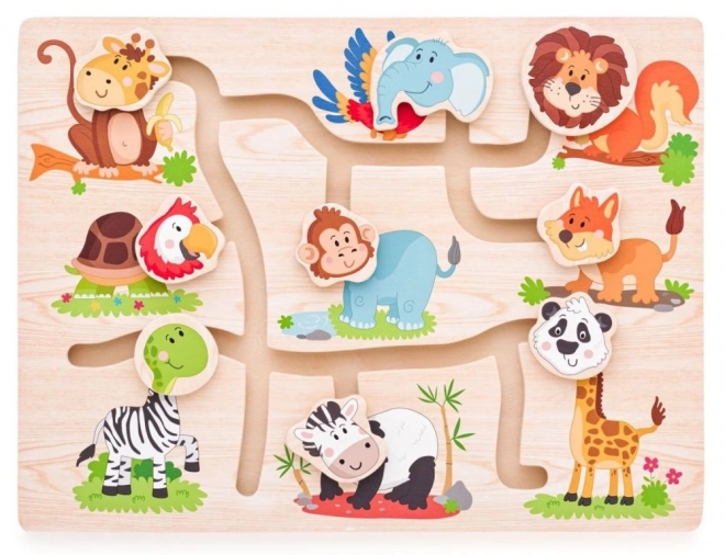 Labyrinthe mobile en bois des animaux