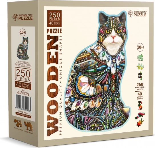 Puzzle en bois Chat orné 250 pièces WOODEN CITY