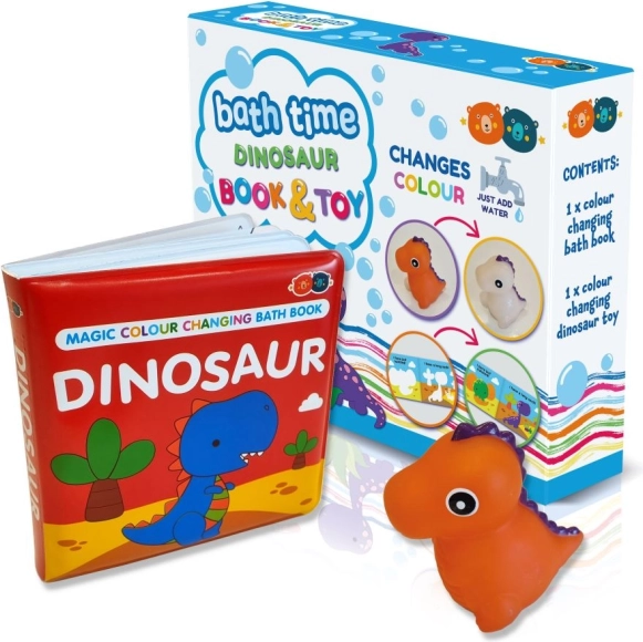 Livre de bain magique avec jouet – dinosaure