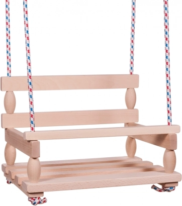 Balançoire en bois naturel