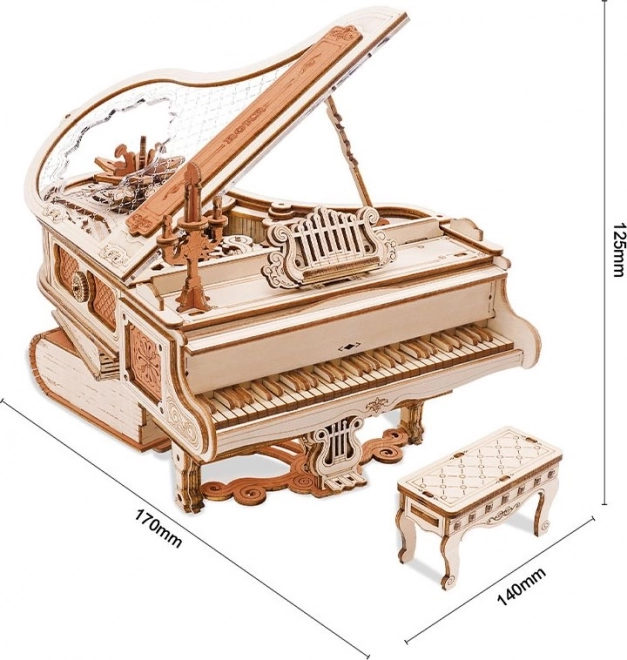 RoboTime 3D Puzzle mécanique en bois Piano Magique (entraînement électrique)