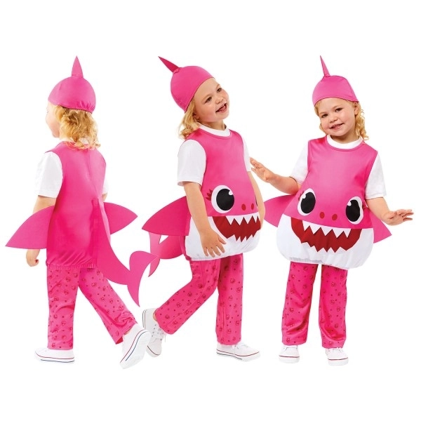Costume Baby Shark rose pour enfants 3-4 ans