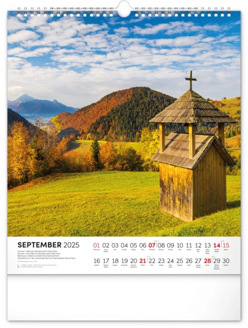NOTIQUE Calendrier mural Slovensko enchanteur 2025, 30 x 34 cm