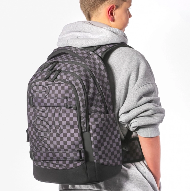 Sac à dos scolaire Skate Max gris