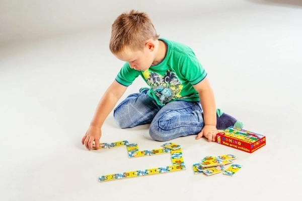 Domino Mes premiers animaux bois jeu de société 28pcs en boîte 17x9x3,5cm MPZ
