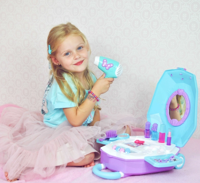 Coiffeuse pour filles 2 en 1 Beau salon WOOPIE dans une valise