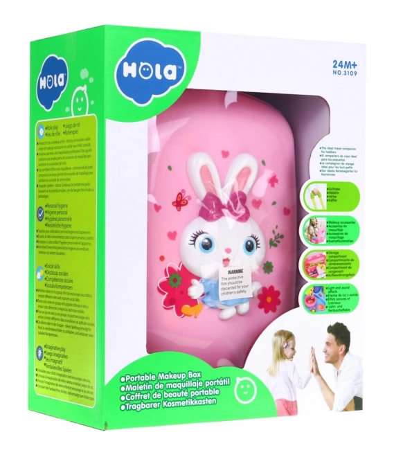 Toilette interactive 2 en 1 valise rose pour filles 2+ Mélodies Lumières + accessoires